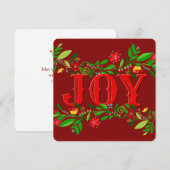 Blume Berry Joy Flat Holiday Card Feiertagskarte (Vorne/Hinten)