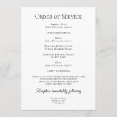 Blume-Bestattungsdienst für Weißrosen Programm (Rückseite)