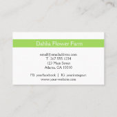 Blume-Betriebskarte kürzen Visitenkarte (Rückseite)