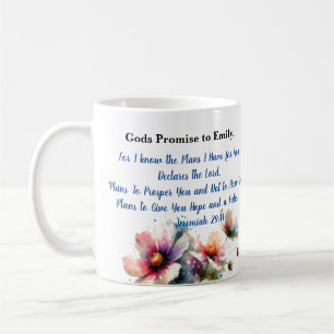 Blume Bible Verse Jeremiah 29:11 Persönliche Daten Kaffeetasse