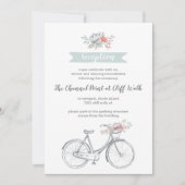 Blume Bicycle Spring Garden Hochzeit Empfang Einladung (Vorderseite)