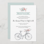 Blume Bicycle Spring Garden Hochzeit Empfang Einladung (Vorne/Hinten)