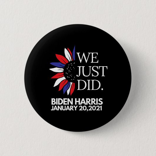 Blume Biden Harris Einweihungstag 2021 Button (Vorderseite)