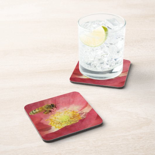 Blume Biene und Mohn Getränkeuntersetzer (Rechte Seite)