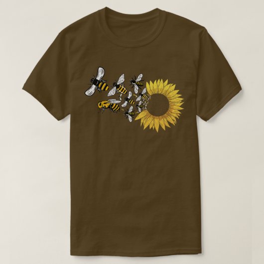 Blume Bienen Sonnenblumen Premium T - Shirt (Design vorne)