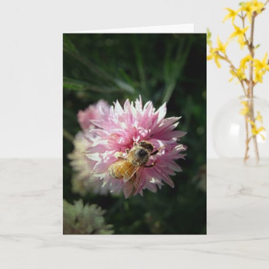 Blume Bienen und Rosa Karte (Gelbe Blume)