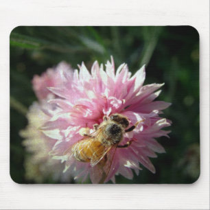 Blume Bienen und Rosa Mousepad