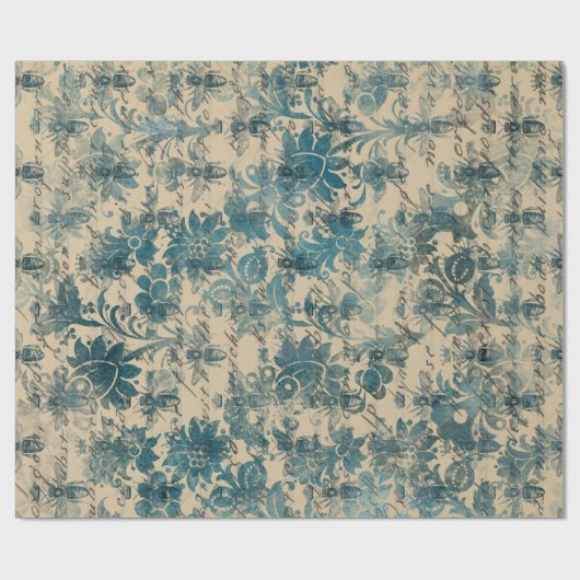 Blume, Bienen und Schreiben auf Tan Geschenkpapier (Flach)