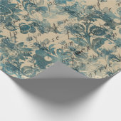 Blume, Bienen und Schreiben auf Tan Geschenkpapier (Ecke)