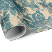 Blume, Bienen und Schreiben auf Tan Geschenkpapier (Rolleneckpunkt)