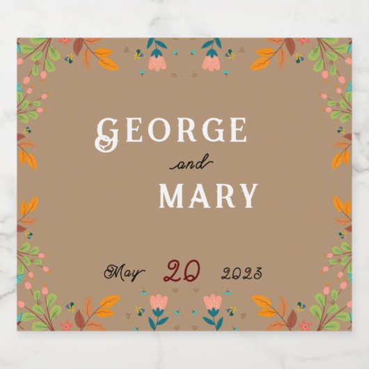 Blume Bierflaschenetikett (Einzelnes Label)