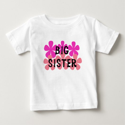 Blume Big Sister Baby T-shirt (Vorderseite)