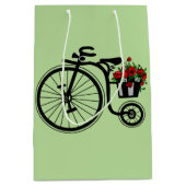 Blume Bike Geschenktasche - Ihre Farben - Text Mittlere Geschenktüte (Vorderseite)