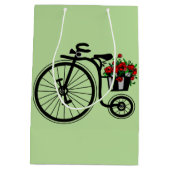 Blume Bike Geschenktasche - Ihre Farben - Text Mittlere Geschenktüte (Rückseite)