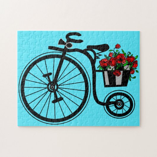 Blume Bike Jigsaw Puzzle Geschenk (Horizontal)