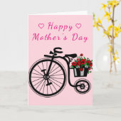 Blume Bike Mother Day Card Karte (Gelbe Blume)
