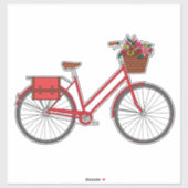 Blume Bike - Rot Aufkleber (Blatt)