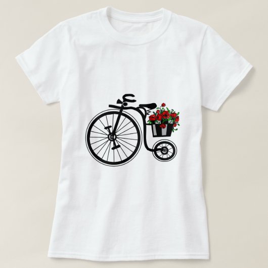 Blume Bike T - Shirt Romantisch - Malerei (Design vorne)