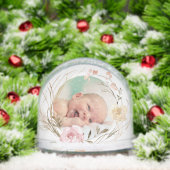 Blume bilden den Rahmen für die Taufe Schneekugeln (Weihnachten)