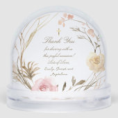 Blume bilden den Rahmen für die Taufe Schneekugeln (Rückseite)