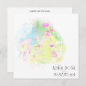 ~* Blume Bird AR12 FOTO UAWG + QR Hochzeit Einladung (Vorne/Hinten)