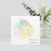 ~* Blume Bird AR12 FOTO UAWG + QR Hochzeit Einladung (Stehend Vorderseite)