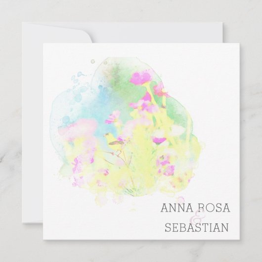 ~* Blume Bird AR12 FOTO UAWG + QR Hochzeit Einladung (Vorderseite)