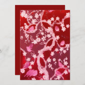 Blume Bird Cheroms Blüten Rosa Feiertagskarte (Vorne/Hinten)
