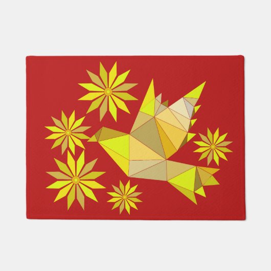 BLUME BIRD CREATIVE ART GIFT FUßMATTE (Vorderseite)