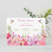 Blume Bird garden Brautparty Einladung (Stehend Vorderseite)