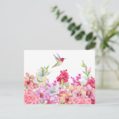 Blume Bird Garden Postkarte (Stehend Vorderseite)
