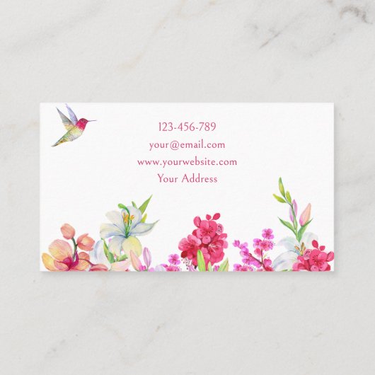 Blume Bird Garden Visitenkarte (Rückseite)