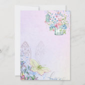 Blume Bird House Butterfly Sweet 16 Einladung (Rückseite)