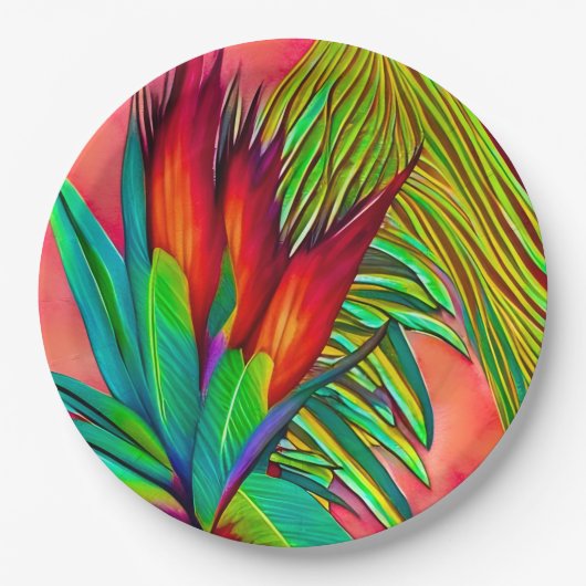 Blume Bird of Paradise Pappteller (Vorderseite)