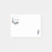Blume Bird Personalisiert Post-it Klebezettel (Vorderseite)
