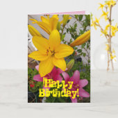Blume Birthday Card Karte (Gelbe Blume)