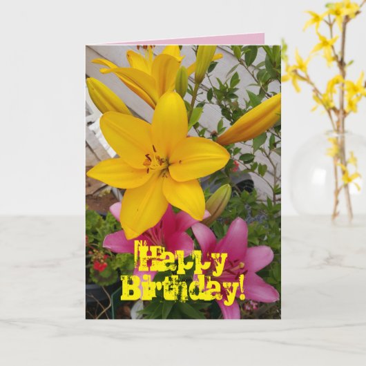 Blume Birthday Card Karte (Gelbe Blume)