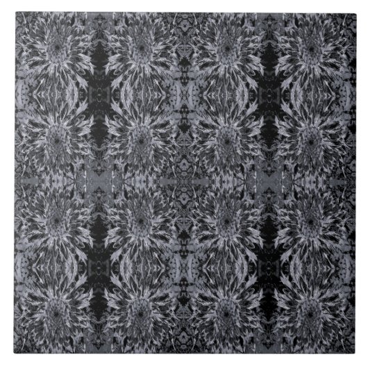 Blume Black and Gray Dahlia Fliese (Vorderseite)