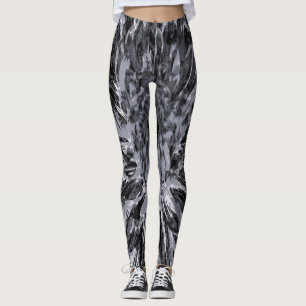 Blume Black and Gray Dahlia Leggings