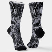 Blume Black and Gray Dahlia Socken (Gewinkelt)