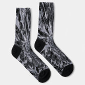 Blume Black and Gray Dahlia Socken (Rechts)