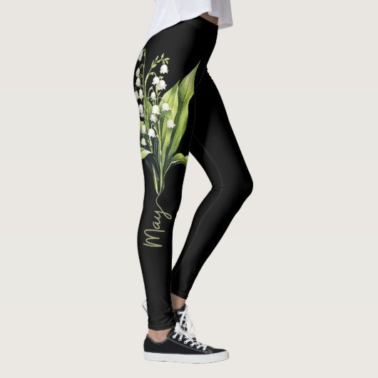 Blume Black May, Elegant Lily of the Valley Leggings (Rechts)