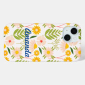 Blume & Blätter Gartenmuster Case-Mate iPhone Hülle (Rückseite (Horizontal))