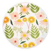 Blume & Blätter Gartenmuster Keramikknauf (Vorderseite)