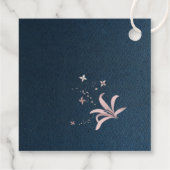 Blume & Blätter in Rosa und Marinebasis bevorzugen Geschenkanhänger (Rückseite)