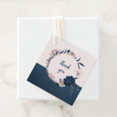 Blume & Blätter in Rosa und Marinebasis bevorzugen Geschenkanhänger (Beispiel)