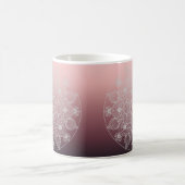 Blume, Blätter, Mandala, Weiße Spitzen, rosa Kaffeetasse (Mittel)