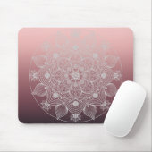 Blume, Blätter, Mandala, Weiße Spitzen, rosa Mousepad (Mit Mouse)