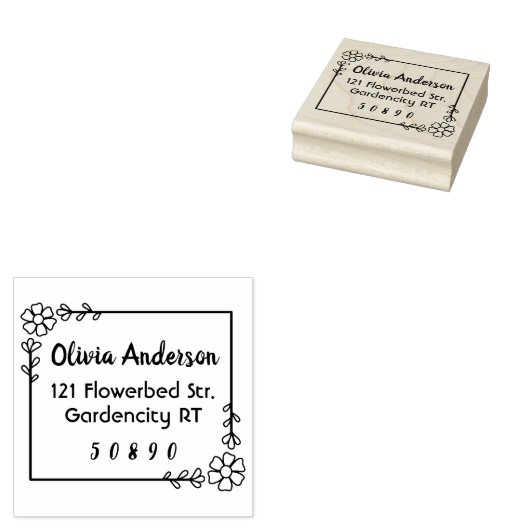 Blume Blätter rahmen handgefertigten individuelle  Gummistempel (Stempel)