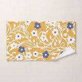 Blume, Blätter, Reben, abstrakt, ocker, weiß Badhandtuch Set (Handtuch)